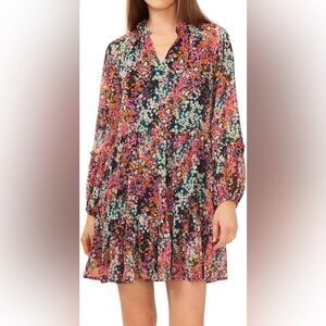 Vince Camuto floral print tiered mini dress